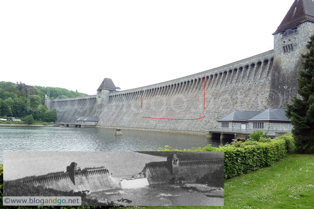 Mohne See - Downstream with period photo